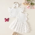 thumbnail image 7 of CAICJ98 Newborn Baby Girl Flower Dress Toddler Tutu Tulle Dress Princess Wedding Birthday Party Dresses for Girls (White,9-12 Months), 7 of 7