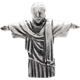 thumbnail image 2 of 925 Sterling Silver Charm For Bracelet Christ The Redeemer Bead Travel Religious, 2 of 8