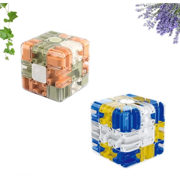 3D Rolling Ball Maze Cube,2026 new Large Labyrinth 3D Puzzle Maze Cube Relief and Logical Thinking Training Educational Game(Blue)