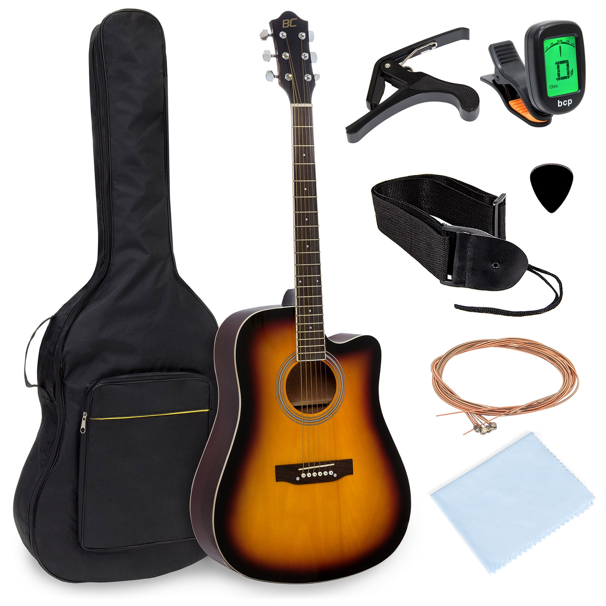 Best Choice Products 41in Full Size Beginner Acoustic Cutaway Guitar