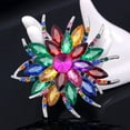 thumbnail image 3 of Imitation Gemstone Crystal Flowers Brooches Pins Vintage Large Wedding Brooches Bouquet For Women Dress Accessories, 3 of 7