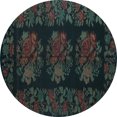 thumbnail image 1 of Ahgly Company Indoor Round Medallion Light Blue French Area Rugs, 3' Round, 1 of 4