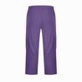 thumbnail image 5 of Resicozy Cargo Capri Pants for Men Below Knee with Pockets Lightweight Summer Baggy Drawstring Classic Capris Purple 2XL, 5 of 5