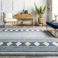 thumbnail image 5 of nuLOOM Tinsley Faded Geometric Banded Area Rug, 4' x 6', Blue, 5 of 9