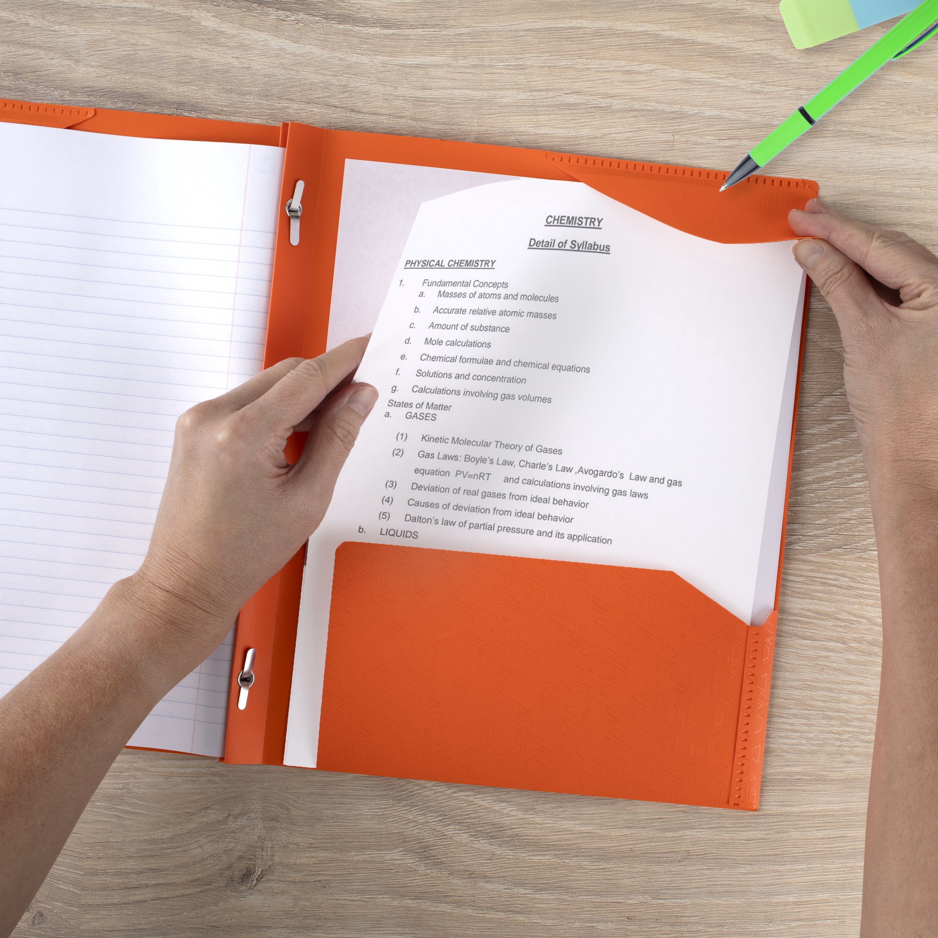 Five Star Advance Stay-Put Folder, Orange