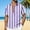 Purple, variant on Ynynloco Men's Short Sleeve Button Down Striped Print Shirts Cotton Beach Summer Hawaiian Top