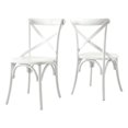 thumbnail image 6 of Side Dining Chair, White, Wood, Kitchen Cafe Bistro Hospitality Restaurant, Modern Contemporary HB33839, 6 of 11