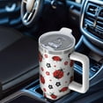 thumbnail image 4 of 1pc ladybug 40oz Tumbler with Straw & Handle - Insulated Stainless Steel Cup | Holiday Gift for Man Women (Christmas, Valentine's, Birthday), 4 of 5