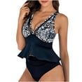 thumbnail image 2 of Tqyyweavej Women's Tankini Swimsuit Strap Backless Slim Deep V Neck Bathing Suit Tops and Solid Color Tight Summer Beach Swimmer S-XL, 2 of 5