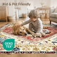thumbnail image 4 of ODIKA 2'x3' Washable Doormat Boho Large Vintage Oushak Southwestern Lattice Motif Cream Farmhouse for Entryway, Kitchen, Laundry Room, Non-Slip, Low Pile, 4 of 7
