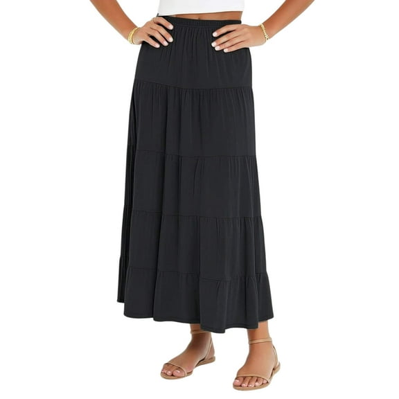Women's Tiered Boho Maxi Skirt