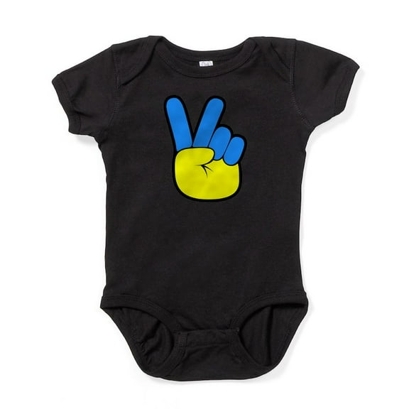 CafePress - Ukrainian Flag Peace Sign Ukraine Native Body Suit - Cute Infant Bodysuit Baby Romper - Size Newborn - 24 Months