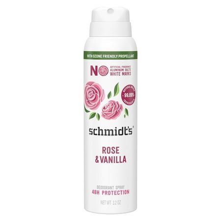 Schmidts Rose and Vanilla Natural Deodorant Spray, 3.2 Oz..