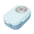 thumbnail image 1 of Thermal Bento Box, Double Layer Bento Containers 1450ml  For Picnic Brown,Green,Pink,Beige,Yellow,Light Blue, 1 of 8