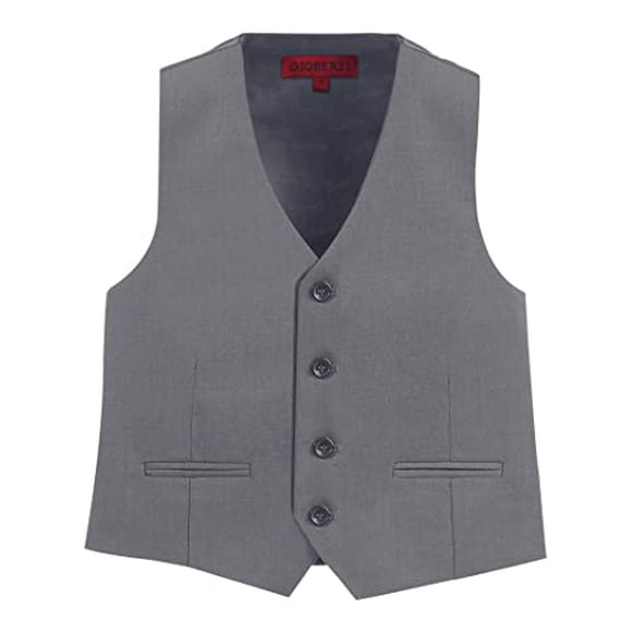 Boy's 4 Button Formal Suit Vest, Gray, Size 3T