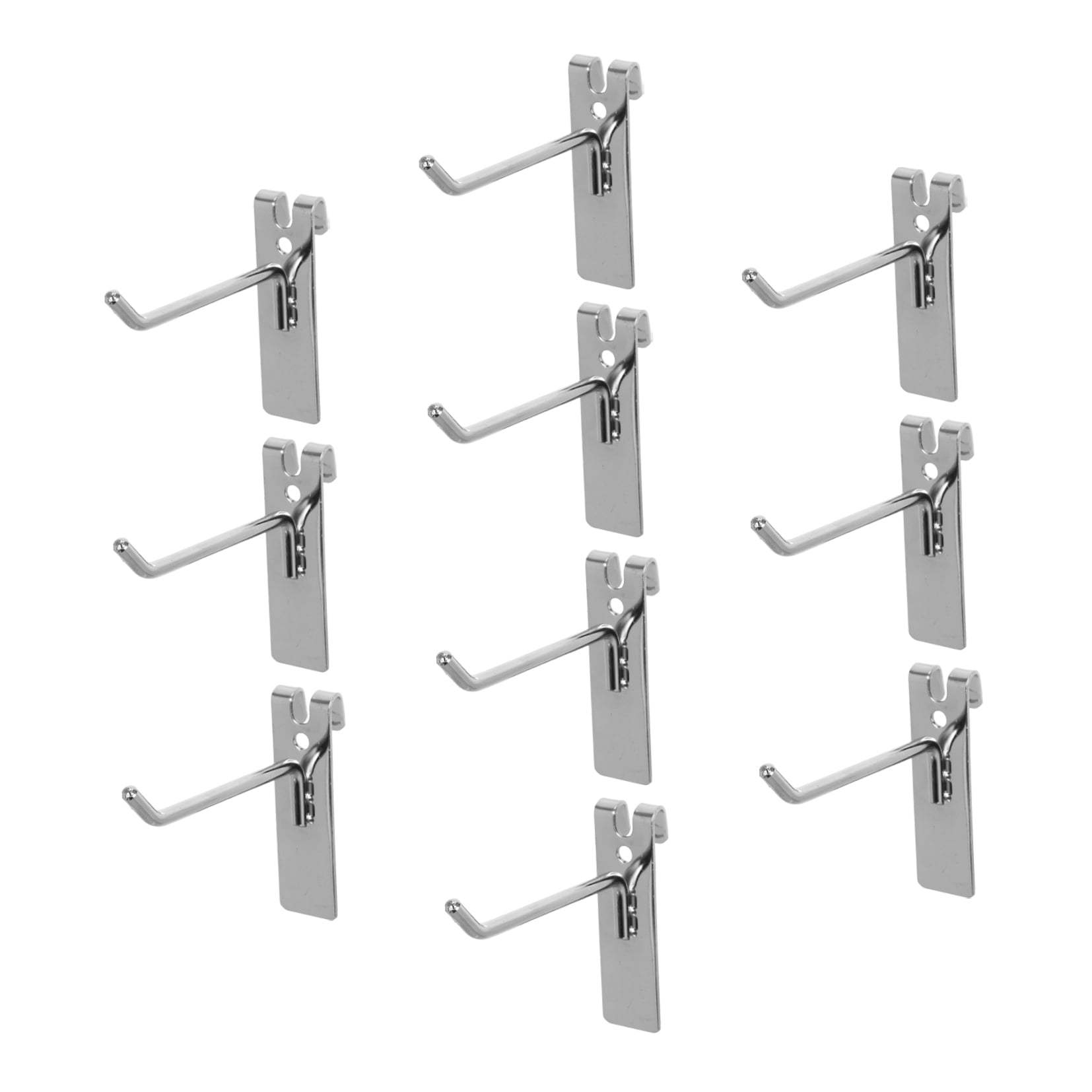 ETHZZLE 10Pcs Plated Silver Pegboard Hooks Heavy Duty Wire Grid Panel Hooks for Industrial Wall Mounted Tool Storage