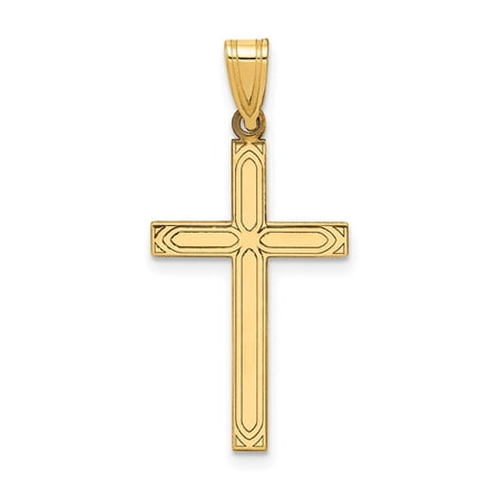 14k Yellow Gold Solid Cross Pendant
