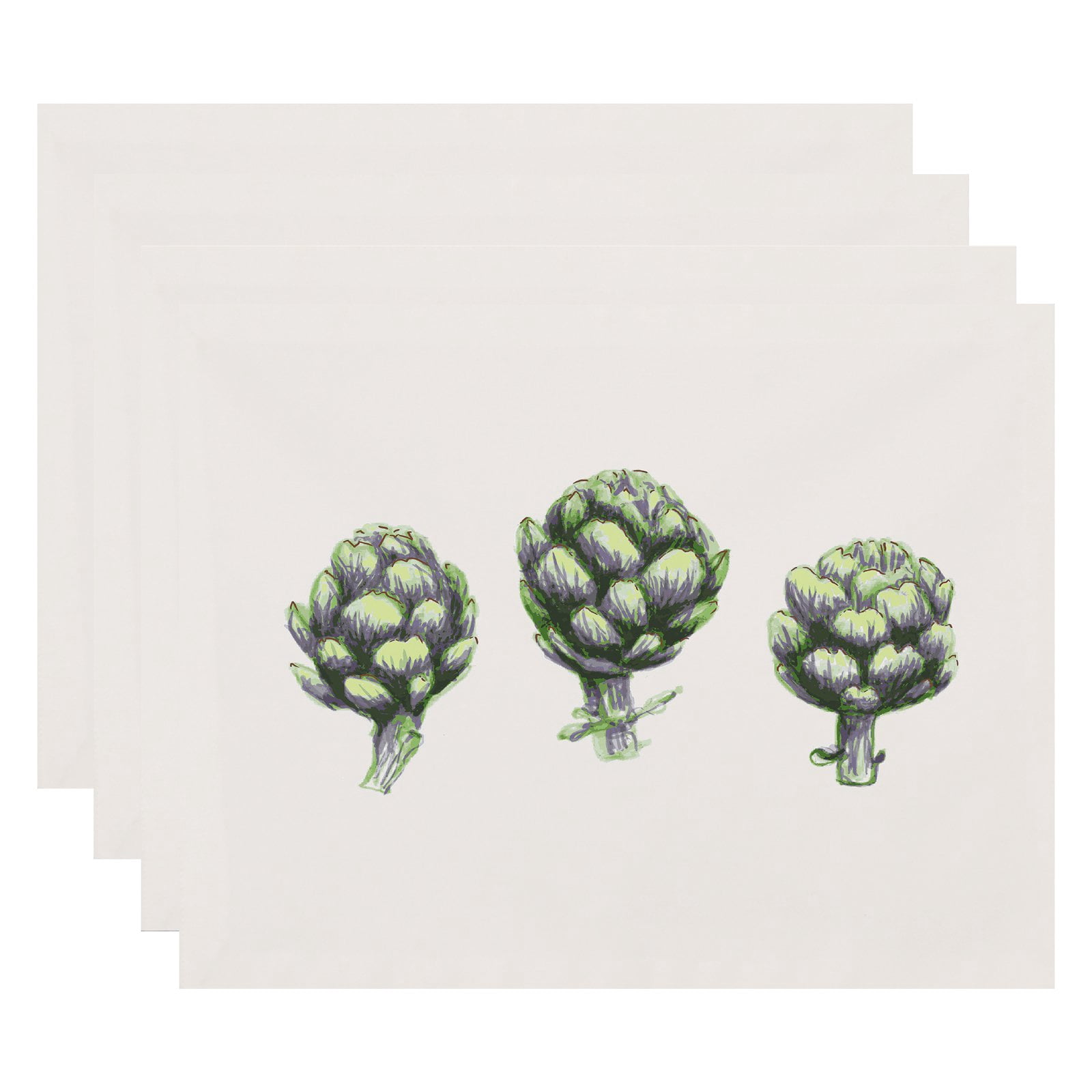 Simply Daisy, 18 x 14 inch, Artichoke Placemat (set of 4), Light Purple
