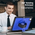 thumbnail image 6 of for Kids Rugged Heavy Duty Case for iPad Air 13 2024, Shockproof 360 Degree Rotatable Kickstand with Handstrap Protective Hybrid Cover Case for iPad Air 13 2024, Darkblue, 6 of 12