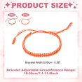 thumbnail image 2 of Handmade Braided String Bracelets, 2 Pack Adjustable Braided Rope Matching Bracelets Tibetan String Lucky Protection Wristbands for Couple, Lake Blue Orange/Orange Light Pink, 2 of 6