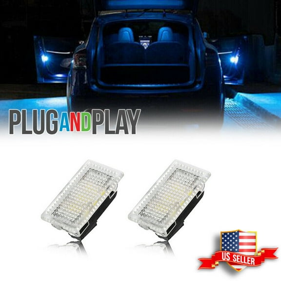 GTINTHEBOX Ice Blue LED Trunk Door Step Car Interior Lighting Lamps For Tesla Model S 3 X Y