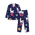 thumbnail image 1 of Fotbe Lama in Space Pijama de Hombre con Estampado de Manga Larga, Conjunto de 2 Piezas, Ropa de Dormir Suave y Cómoda con Bolsillos-Medium, 1 of 7