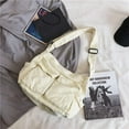 thumbnail image 2 of LHSHID Women's Hipster Hobo Boho Hippie Crossbody Bag Japanese Dark Academia Canvas Sling Packs Grunge Aesthetic Handbags (white), 2 of 6