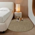 thumbnail image 4 of 6ft Washable Round Rug, Brown Linen Non-Slip Circle Area Rug for Living Room Bedroom, Farmhouse Pure Color Country Vintage Indoor Floor Mat for Home Decor, 4 of 9