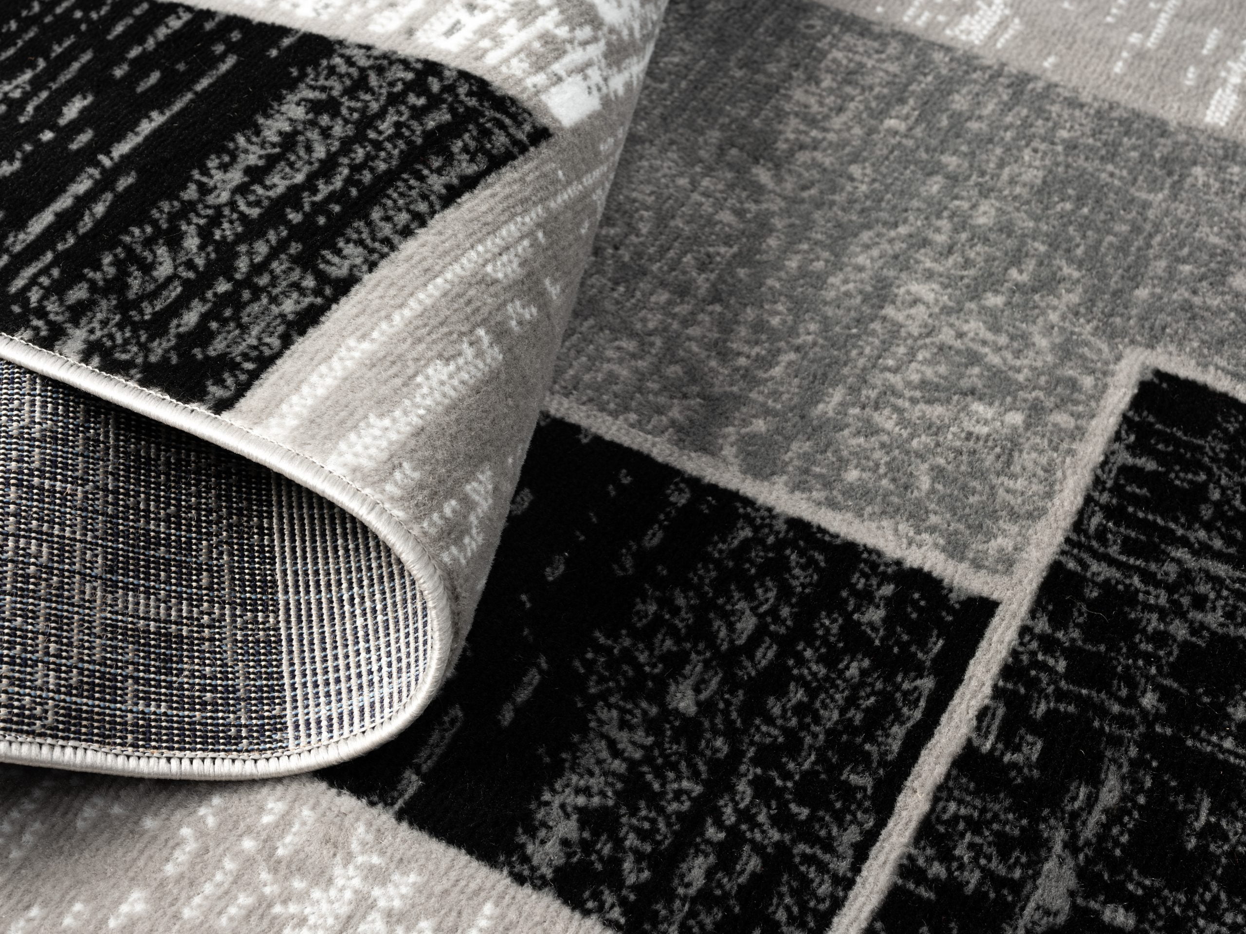 L'Baiet Verena Geometric Area Rug Black Grey 4' x 6' Medium Area Rugs Carpet for Living Room, Bedroom, Dining Table, Office, Hallway, Foyer | Neutral Colorful Modern Abstract Home Decor
