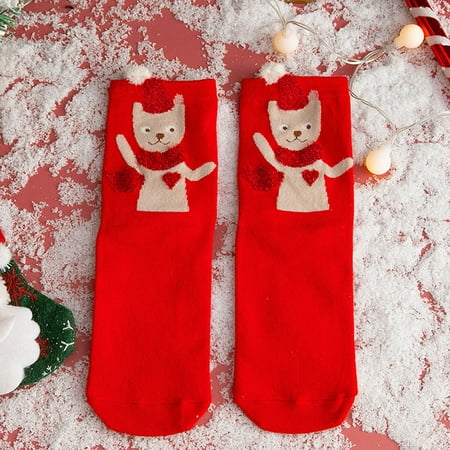 

4 Pairs * Womens Christmas Socks Socks Cute Medium Tube Socks Women Non Slip Socks