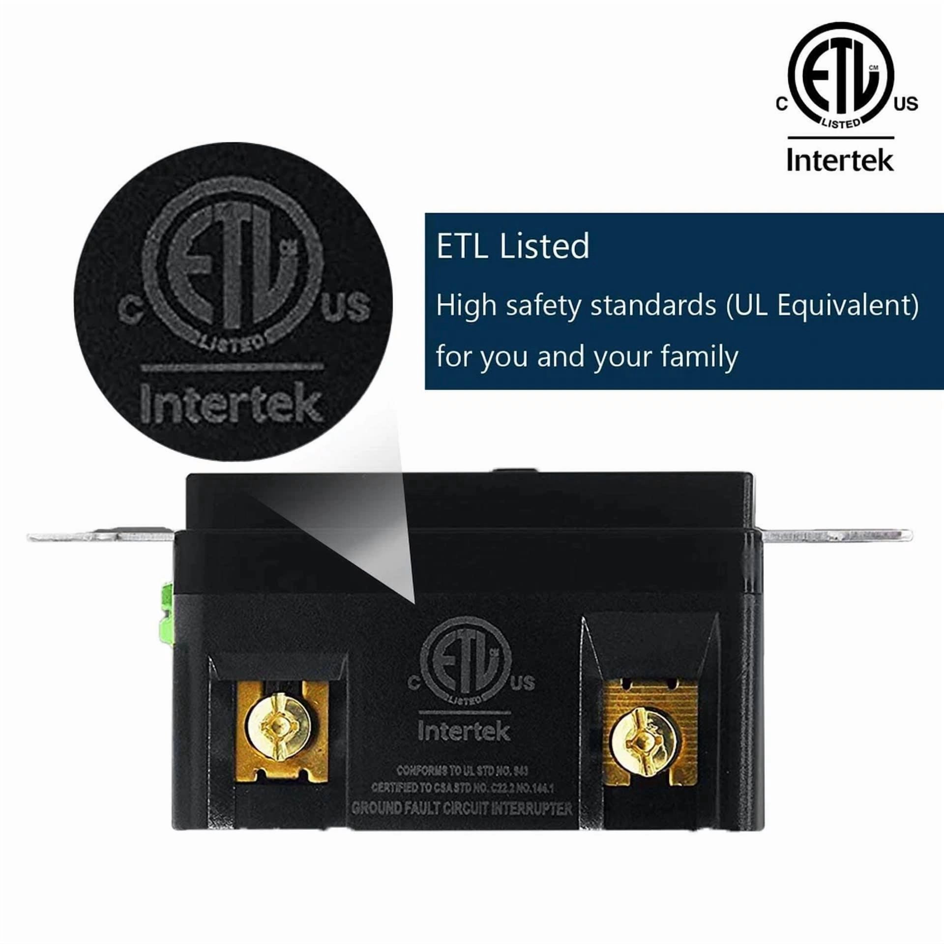 20A/125V Black Gfci Outlet Tamper Resistant Tr Wr Receptacle Home Electrical Diy