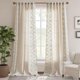 thumbnail image 2 of Cortinas Jinchan Belrose de lino, 275 cm de longitud, con estampado floral, verde salvia, 2 of 8