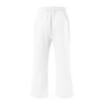 thumbnail image 5 of JJHGVB Capri Pants for Women Petite Capris for Women Petite Length Plus Size Pants Women High Waisted Pants Comfy Straight Leg Pants With Pockets Drawstring Pants Women Athletic Capris White XL, 5 of 5