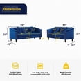 thumbnail image 3 of Pemberly Row 2PCs Blue Modern Velvet Microfiber Living Room Sofa with Pillows, 3 of 6