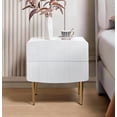 thumbnail image 1 of GStone Table de Nuit Moderne avec 2 Tiroirs, Table de Chevet à Fini Très Lustré avec Pattes en Métal, Conception Sans Poignées, Surface Facile à Nettoyer, Armoire de Rangement pour Chambre, 1 of 5