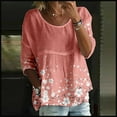 thumbnail image 2 of Blouses for women dressy casual Bubble Wrinkles Soft Clothing M Pink womens blouses, 2 of 3