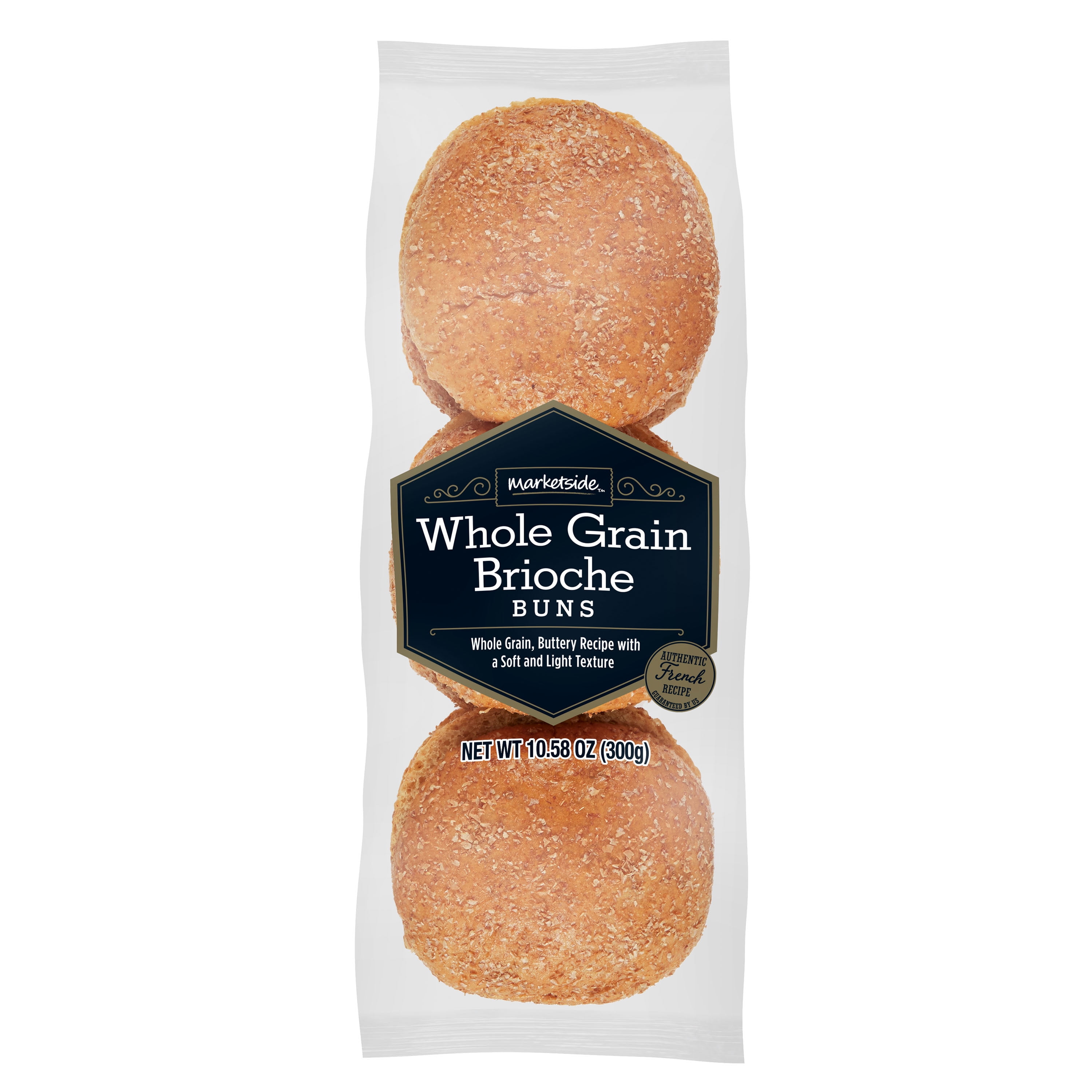 Marketside Whole Grain Brioche Buns, 10.6 oz, 6 Count