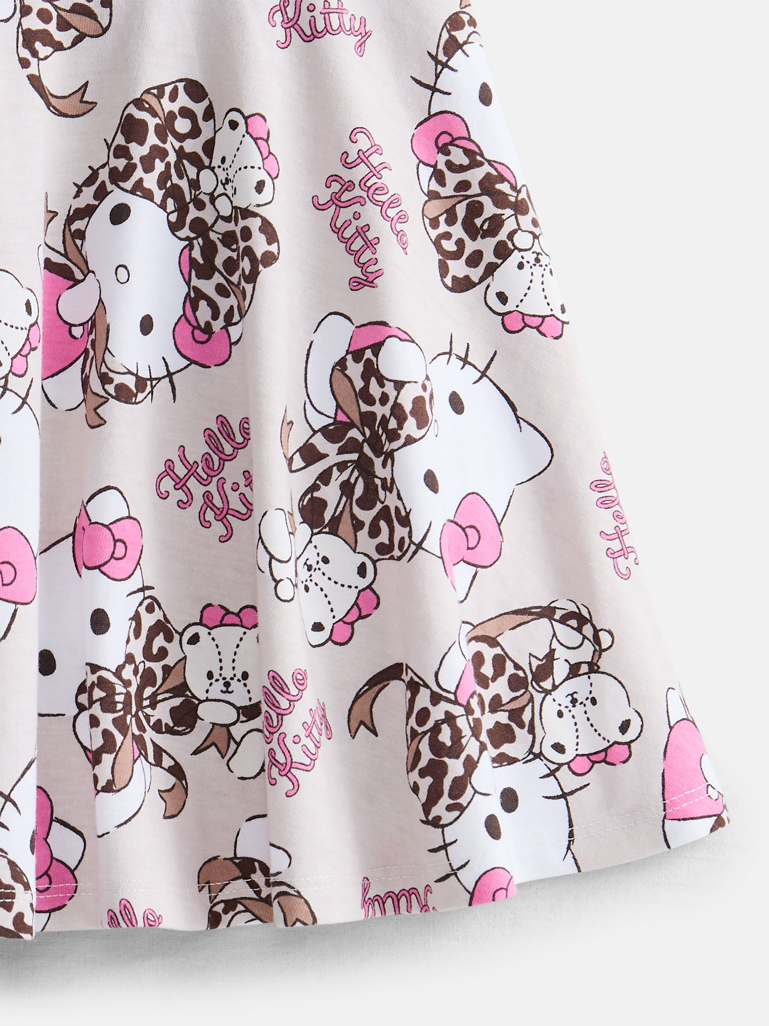 Barbie Girls Print Skater Dress with Short Sleeves, Sizes 4-12
