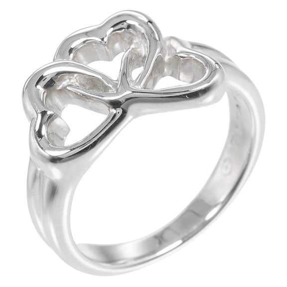 Pre-Owned Tiffany & Co. Triple Heart Ring, Size 7, Sterling Silver, Approx. 3.55g,... (Good)
