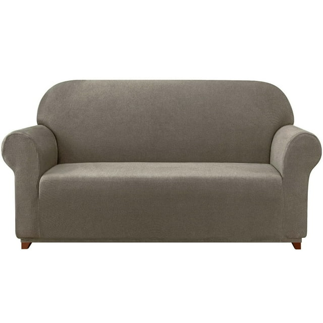 2024 Solid Print Polyester Loveseat Slipcover Chocolate
