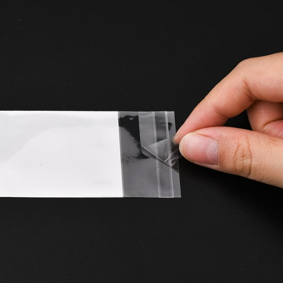 1000pcs Pearl Film OPP Cellophane Bags Self-Adhesive Sealing with Hang Hole Rectangle Clear 9.5x4cm Unilateral Thickness: 0.035mm Inner Measure: 5.4x4cm Hole: 6mm