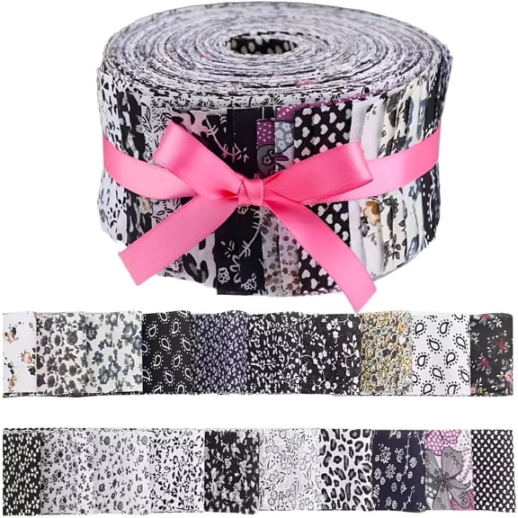 CCOCC 2026 New Premium Cotton Jelly Roll Fabric Precut Strips-40 Strips 2.5" X 39.4" for Quilting,Sewing&Crafting-Assorted Prints Fabric Bundles for Diy Projects,Home Decor(Garden Flowers)