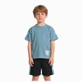 thumbnail image 2 of NIEWTR Kids Summer Mesh Clothing Set Toddler Boys Short Sleeve Active Tee and Cotton Shorts Breathable Casual Playwear 2 Piece(A-Blue,12-18 Months), 2 of 5