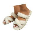 thumbnail image 3 of Shadoumai Women's Open Toe On Shoes Cozy Fall Winter Indoor Outdoor Comfort Slides, 3 of 7