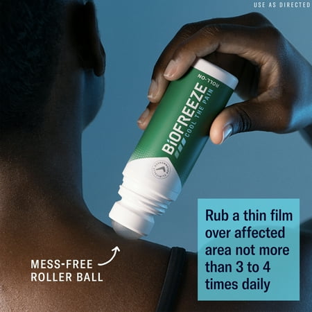 Biofreeze Roll-On Pain-Relieving Gel 3 FL OZ, Green (Pack Of 2) Topical Pain Reliever For Muscles And Joints From Arthritis, Backache, Strains, Bruises, & Sprains (Package May Vary)