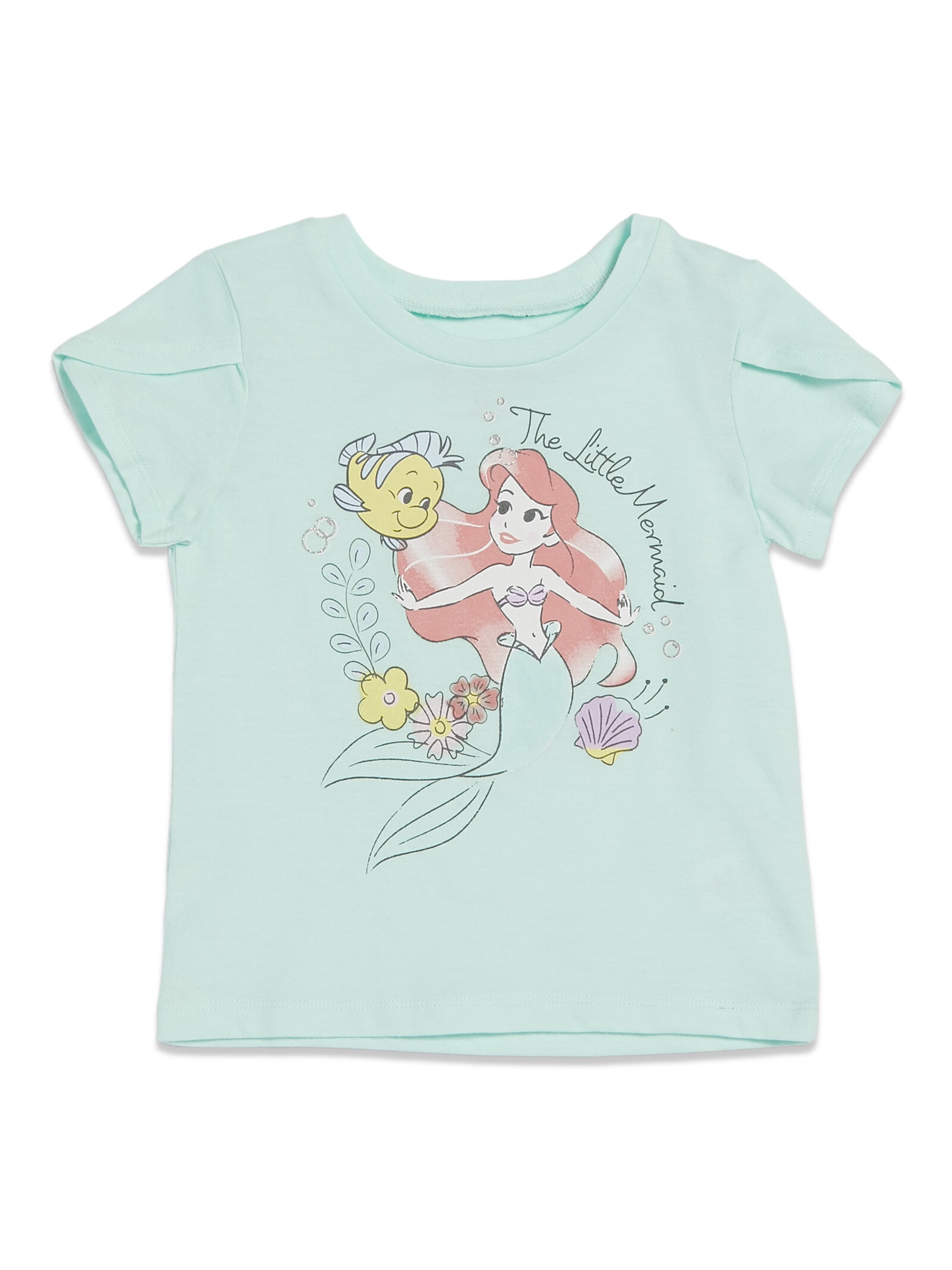 Disney The Little Mermaid Ariel Little Girls T-Shirt Leggings and Headband 3 Piece Outfit Set Toddler to Little Kid