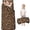 Black and Brown Leopard Print, variant on Black and Brown Leopard Print Teens Toddler Nap Mat with Pillow, Sleeping Mat Bag for Preschool Daycare 59"x22"