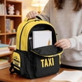thumbnail image 6 of Xixirimido Cartoon Taxi Print 17" Large Capacity Backpack for Kids Elementary Bookbag Middle High School Bag for Boys & Girls Multi Pockets Rucksack, 6 of 8