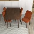 thumbnail image 4 of Allison Modern Solid Wood Walnut Dining Room & Kitchen Table and Chairs Set of 4, 4 of 5