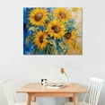 thumbnail image 2 of ONETECH Oil Painting Art Hand Painted Sunflowers Canvas Print for Home Decor, 20x16 in / 16x12 in 16x12in, 2 of 6